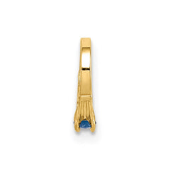 14K 3D Ring with Dark Blue Glass Stone Charm