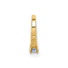 14K 3D Ring with Light Blue CZ Charm