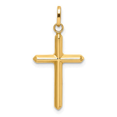 14k Polished Hollow Latin Cross Charm