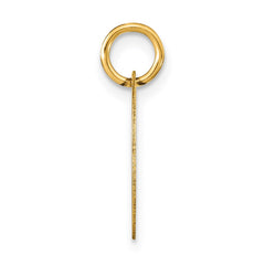 14k Polished Black Enamel Letter B Initial Disk Charm