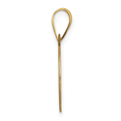 14k Polished Etched Letter D Initial Pendant - 2