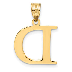 14k Polished Etched Letter D Initial Pendant - 2