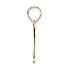 14k Polished Etched Letter H Initial Pendant - 2