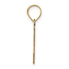 14k Polished Etched Letter J Initial Pendant - 2