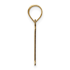 14k Polished Etched Letter P Initial Pendant - 2