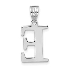 14kw Polished Etched Letter E Initial Pendant