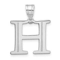 14kw Polished Etched Letter H Initial Pendant