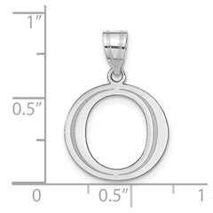 14kw Polished Etched Letter O Initial Pendant