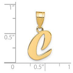 14k Polished Script Letter C Initial Pendant