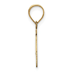14k Polished Script Letter P Initial Pendant