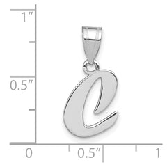 14kw Polished Script Letter C Initial Pendant