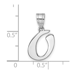 14kw Polished Script Letter O Initial Pendant