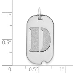 14kw Polished Letter D Initial Dog Tag Pendant