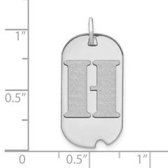 14kw Polished Letter H Initial Dog Tag Pendant