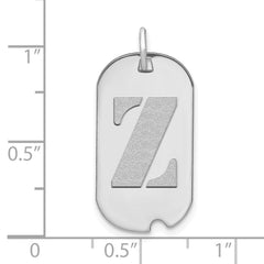 14kw Polished Letter Z Initial Dog Tag Pendant