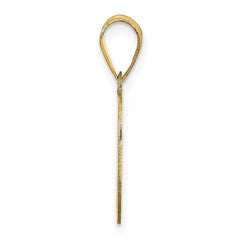 14k Polished Letter D Initial Pendant