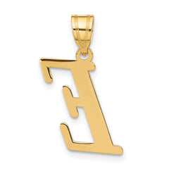 14k Polished Letter E Initial Pendant