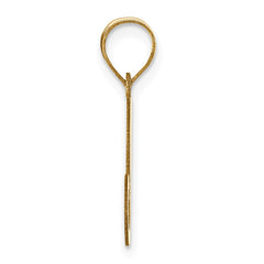 14k Polished Letter J Initial Pendant