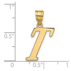 14k Polished Letter T Initial Pendant