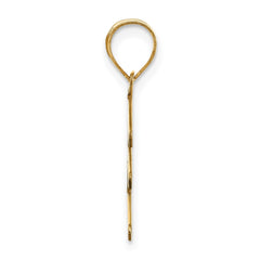 14k Polished Bubble Letter E Initial Pendant