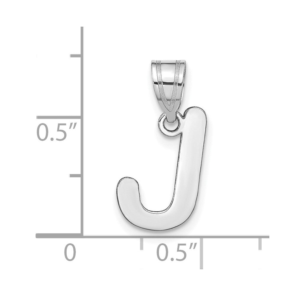 14kw Polished Bubble Letter J Initial Pendant