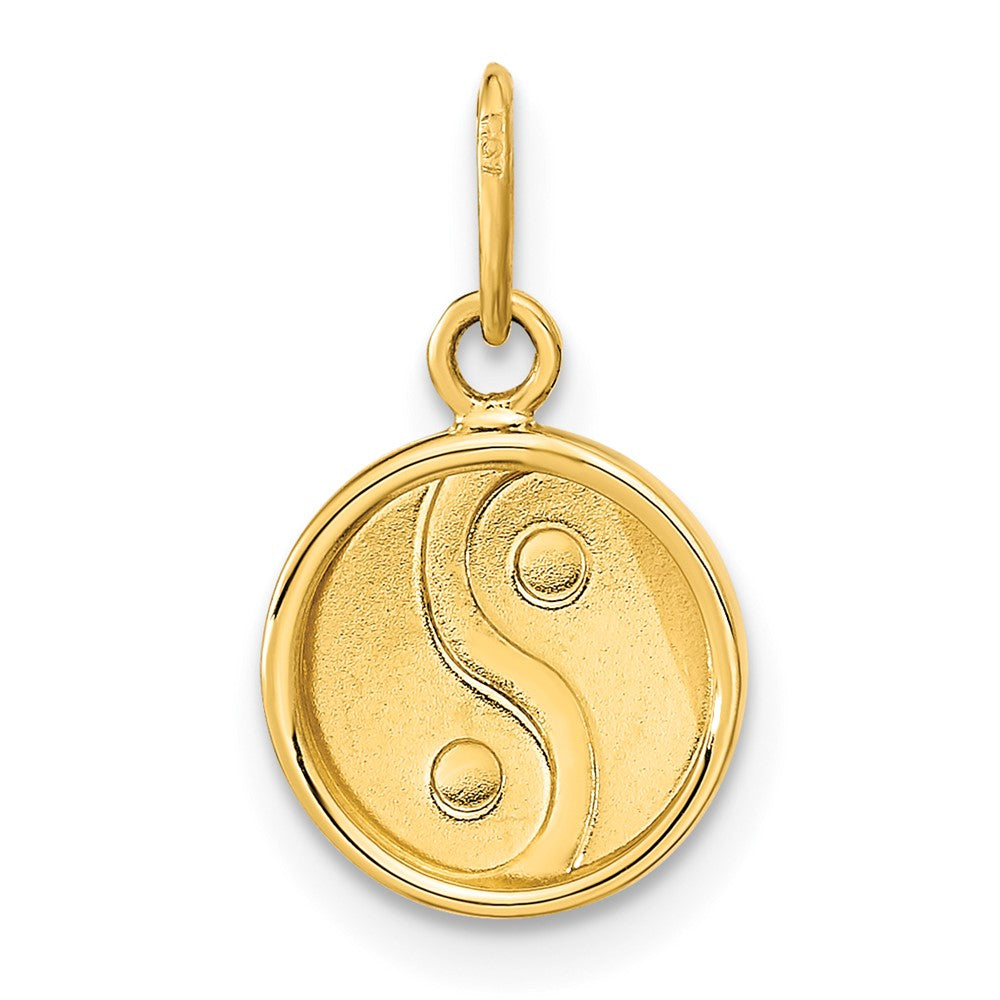 14K Polished Black/White Enamel Yin and Yang Pendant