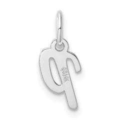 14k White Gold Small Script Letter P Initial Charm - 2