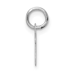 14k White Gold Small Script Letter W Initial Charm