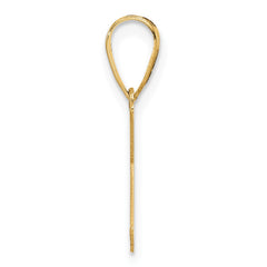 14k Polished Etched Letter K Initial Pendant - 2