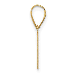 14k Polished Etched Letter M Initial Pendant