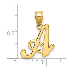 14K Script Letter A Initial Pendant
