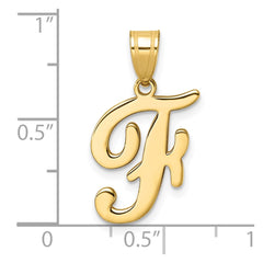 14K Script Letter F Initial Pendant