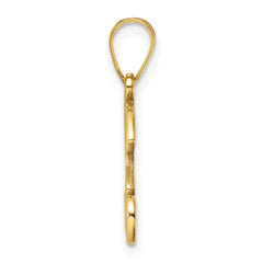 14K Script Letter H Initial Pendant