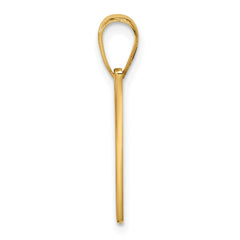 14K Script Letter V Initial Pendant