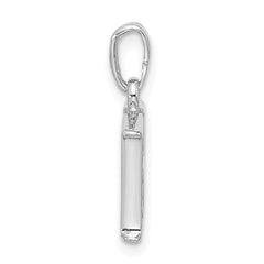 14K White Gold Diamond Letter H Initial Pendant - 3