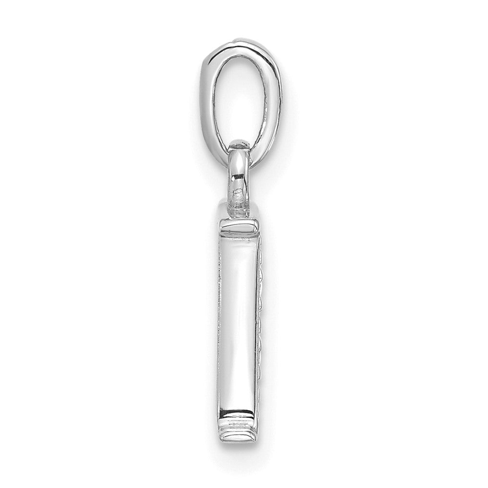 14K White Gold Diamond Letter K Initial Pendant