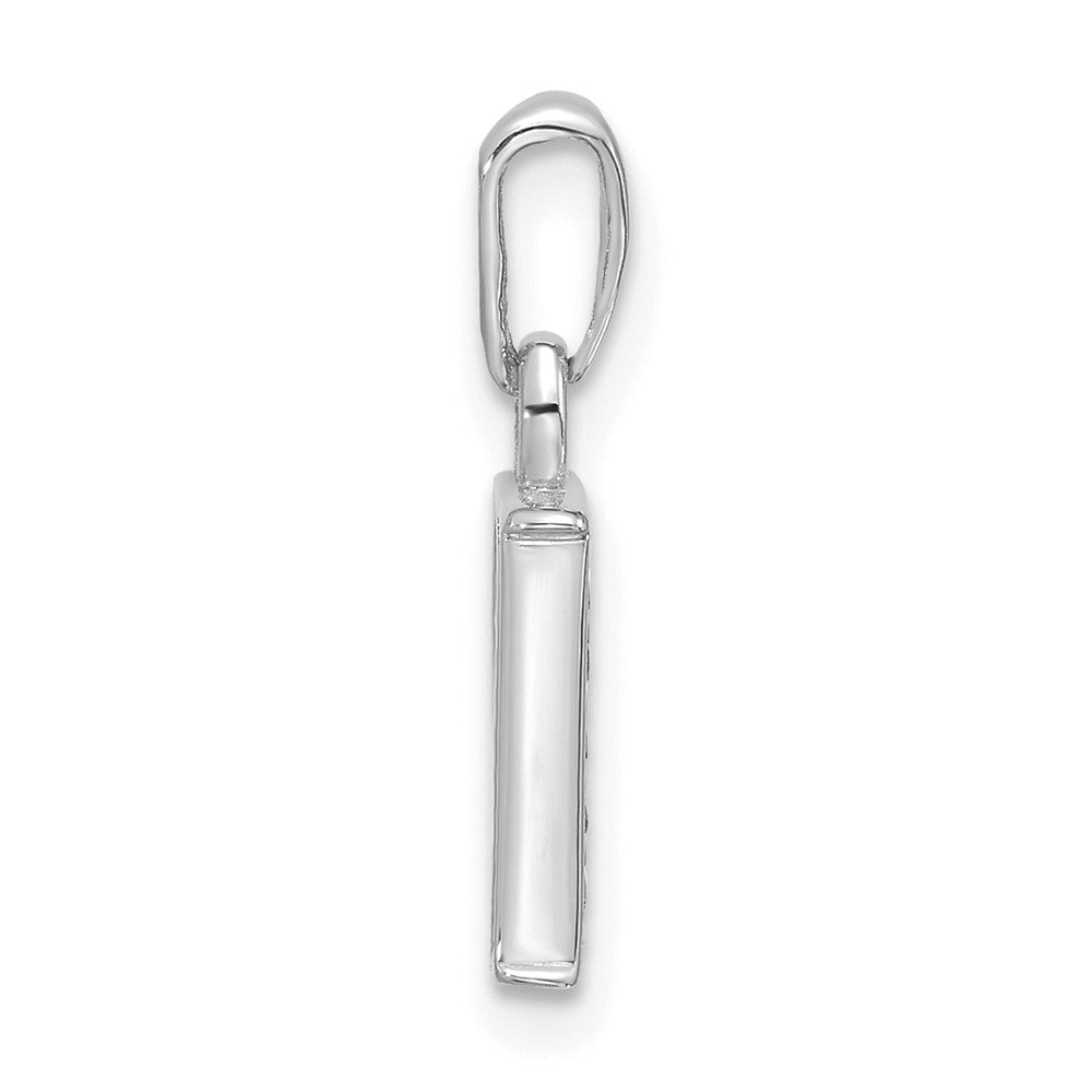 14K White Gold Diamond Letter P Initial Pendant - 3