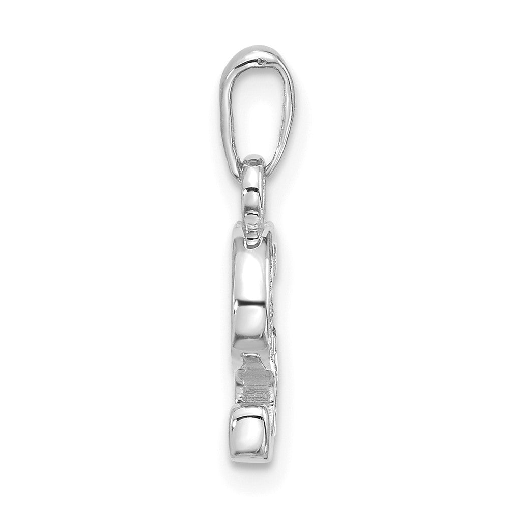 14K White Gold Diamond Letter S Initial Pendant - 4