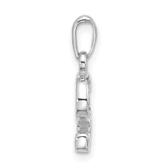14K White Gold Diamond Letter S Initial Pendant - 4