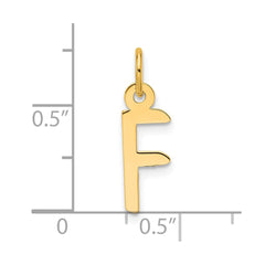 14K  Slanted Block Letter F Initial Charm