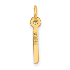 14K  Slanted Block Letter I Initial Charm