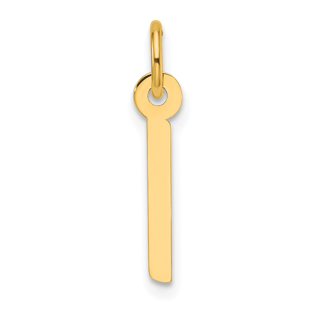 14K  Slanted Block Letter I Initial Charm