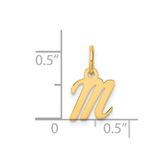 14K Small Script Letter M Initial Charm