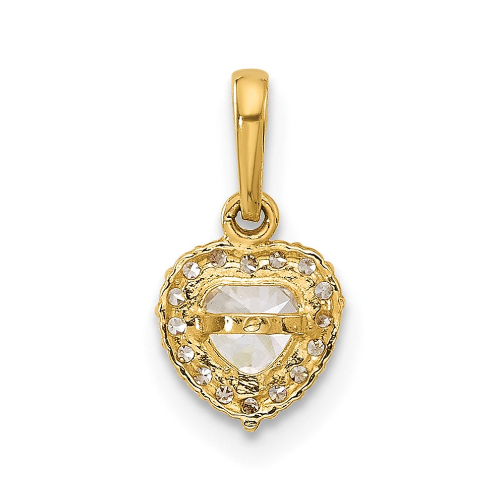 14K CZ Heart Pendant