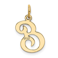 14KY Script Letter E Initial Charm - 2