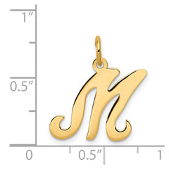 14KY Script Letter M Initial Charm