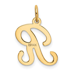 14KY Script Letter R Initial Charm - 2