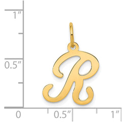 14KY Script Letter R Initial Charm - 2