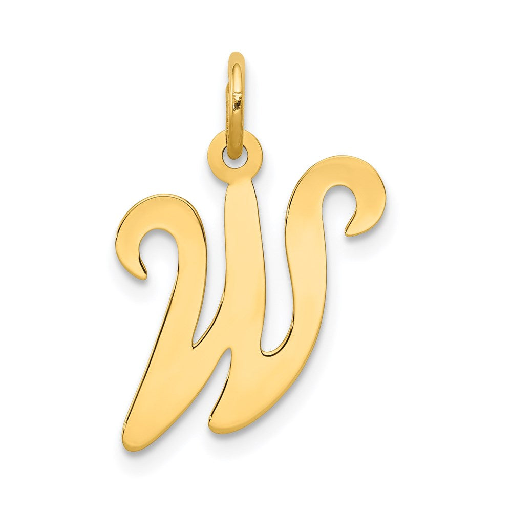 14KY Script Letter W Initial Charm - 2