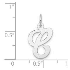 14KW White Gold Script Letter C Initial Charm
